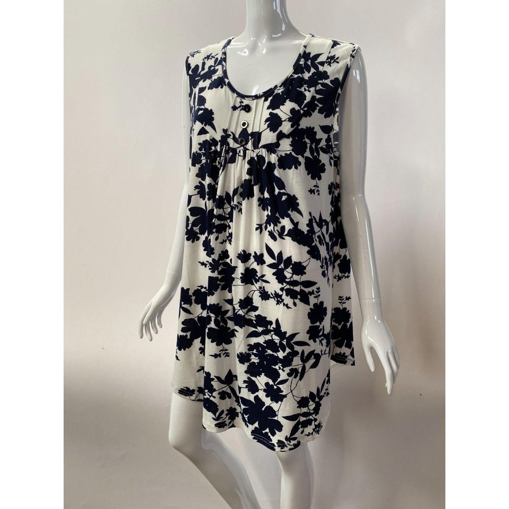 Navy Print Dress by YouTalia